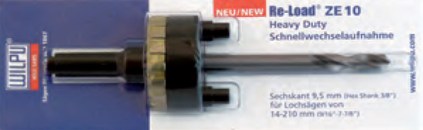 Быстросъемный переходник на коронку Bi-metall ZE10 (14-210мм), WILPU, (3031500001 ) Быстросъемный переходник на коронку Bi-metall ZE10 (14-210мм), WILPU, (3031500001 )